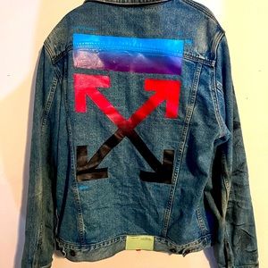 Off White Denim Gradient Jacket Size Large- Closet Cleanout!